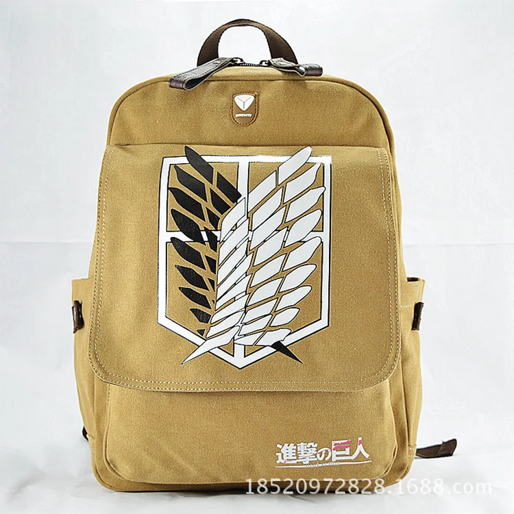 

Attack on Titan Investigation Corps Free Wings Heichou Canvas Backpack School Bag