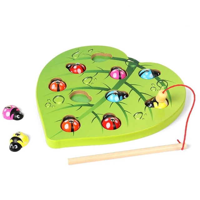 Fly AC Toy - Magnetic Wooden Fishing Game Toy for Toddlers - Ladybug  Catching Counting Preschool Board Games Toys - AliExpress