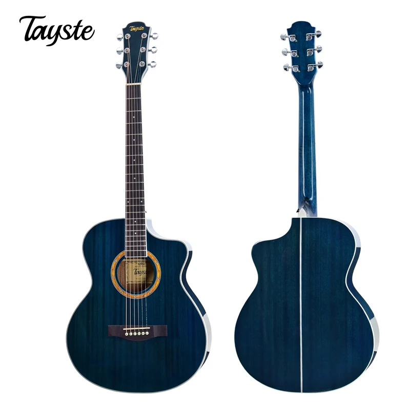 Tayste гитара 40 дюймов Акустическая гитара 6 струн красное дерево высокое качество черный голубой деревянный глянцевый струнный инструмент TS430-BK
