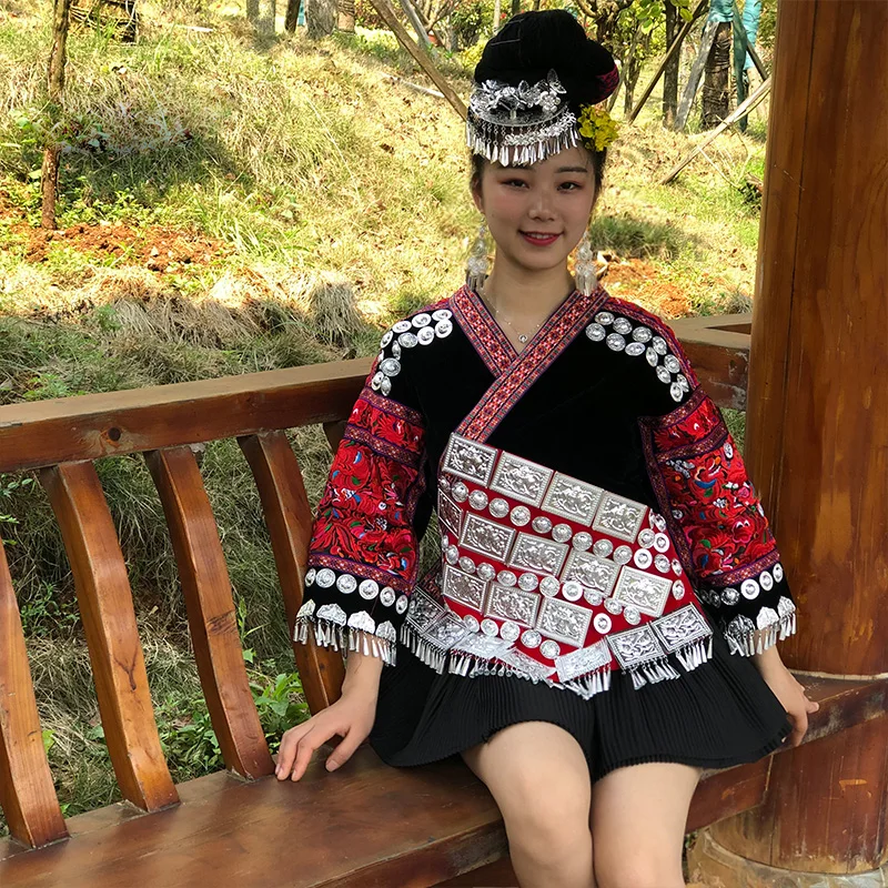 21 Designs Chinese Minority Group Miao Jacket Ethnic Fashion Hand Embroidery Applique Top Coat Stage Performance Cla