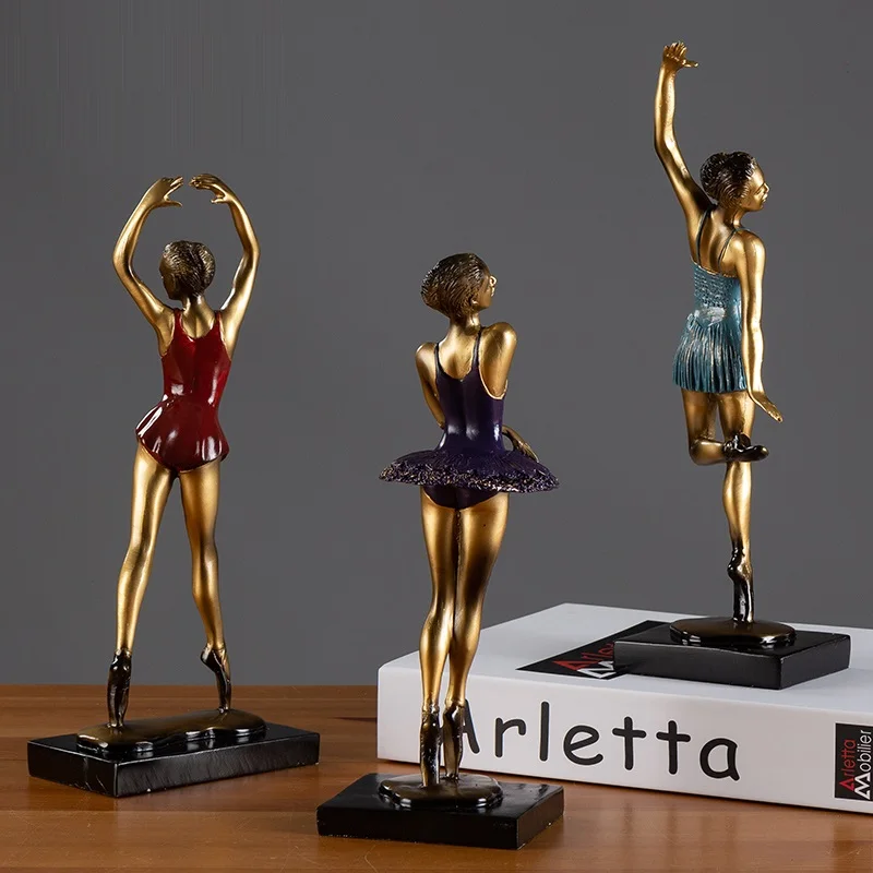 European Ballet Dancer Art Sculpture Abstract Ballerina Figure Figurine Statue Resin Craft Home Decoration Accessories R4903 Figurines Miniatures Aliexpress