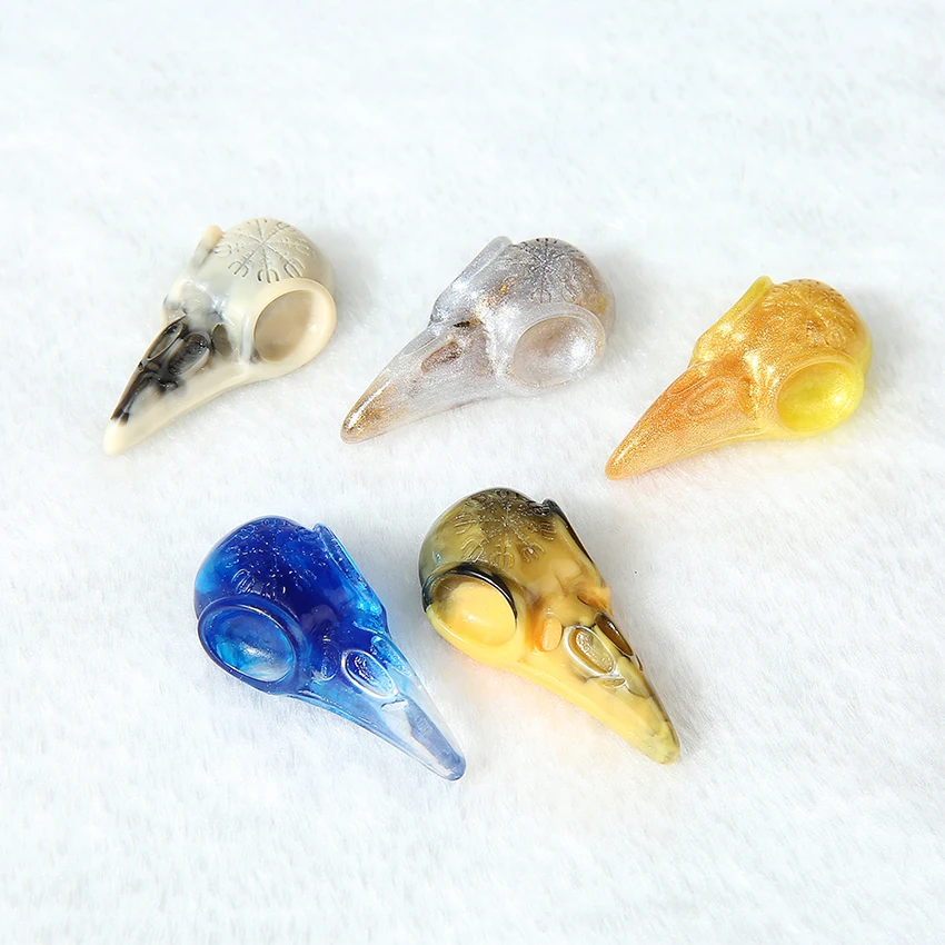 10pcs/lot 34*17 mm Hot raven skull withGrai FlatBack Resin Bird head Crafts For Diy Decoration Multicolor Cabochons | Дом и сад