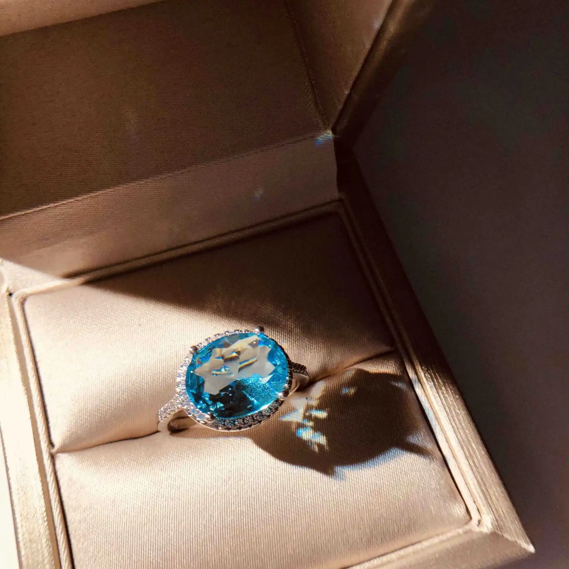 Романтическое кольцо с голубым цирконом, серебряное кольцо для женщин, для свадьбы, юбилея, хорошее ювелирное изделие, кольцо на палец