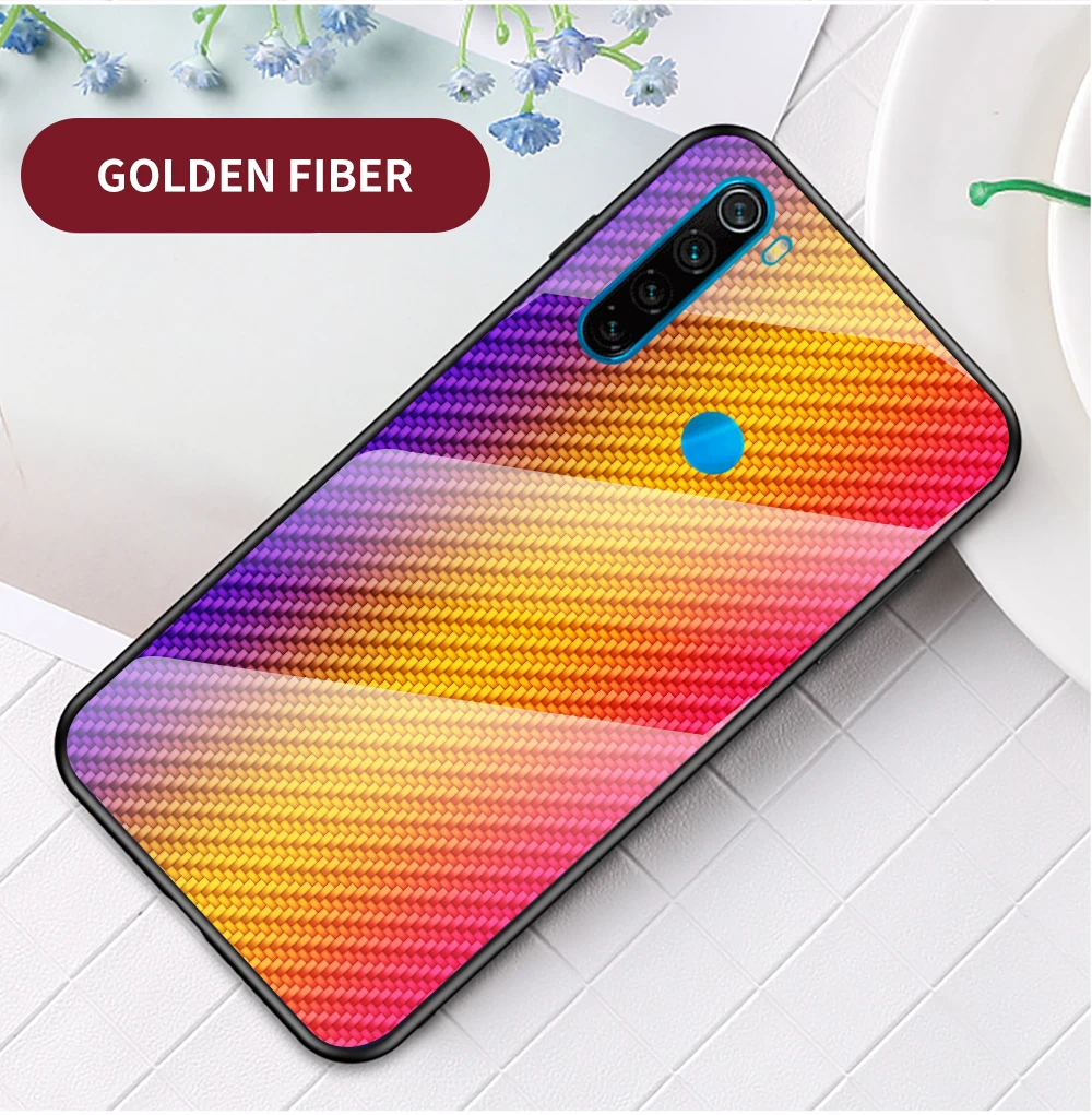 Для xiaomi redmi note 8T чехол из твердого закаленного стекла Модный градиентный чехол-накладка из углеродного волокна для xiaomi redmi note 8 8t оболочка