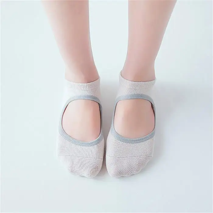 Cotton Women Yoga Fitness Sock Non Solid Slip Breathable Open Instep Dance Socks