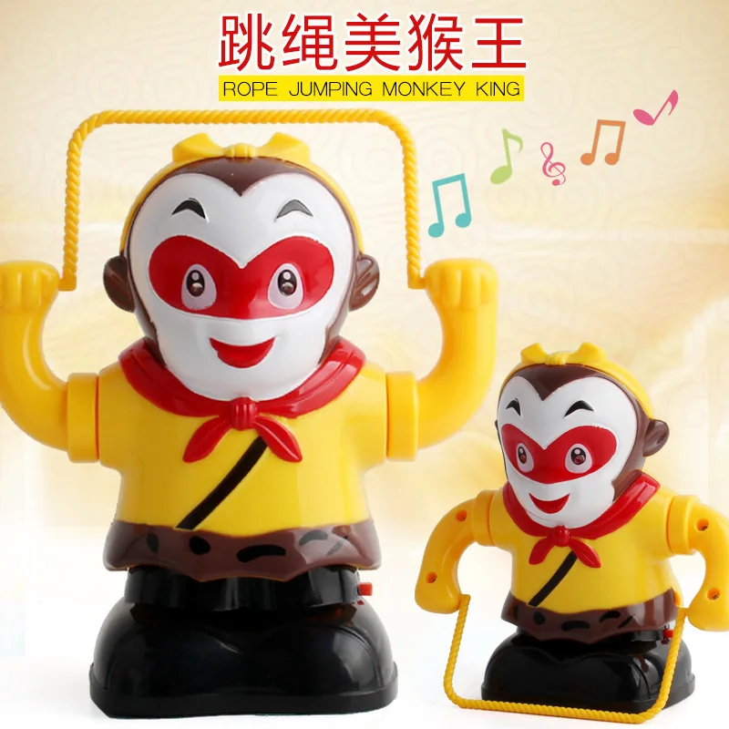 

Creative Electric Jump Rope Monkey King Flipping Automatic Jump Rope Light Music Card Jump Rope Monkey Toy