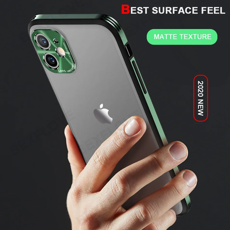 Чехол для телефона iPhone 11 12 Pro XS Max Mini XR X 7 8 Plus SE 2 2020 матовый металлический