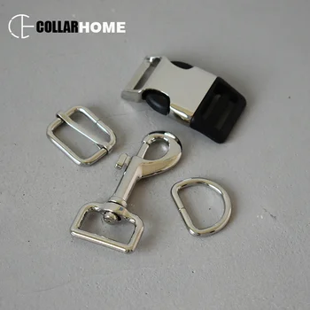

50 sets metal seat belt buckle 25mm ribbon D rings for DIY dog collar leash luggage outdoors paracord sewing accessories factory