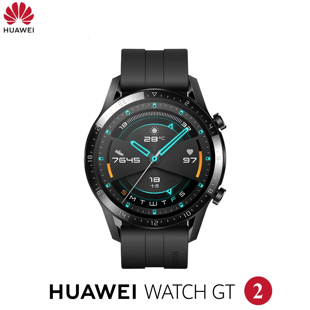 Оригинальные часы huawei GT2, умные часы, Bluetooth, умные часы, 5,1, 14 дней, срок службы батареи, телефонный звонок, частота сердечных сокращений для Android iOS