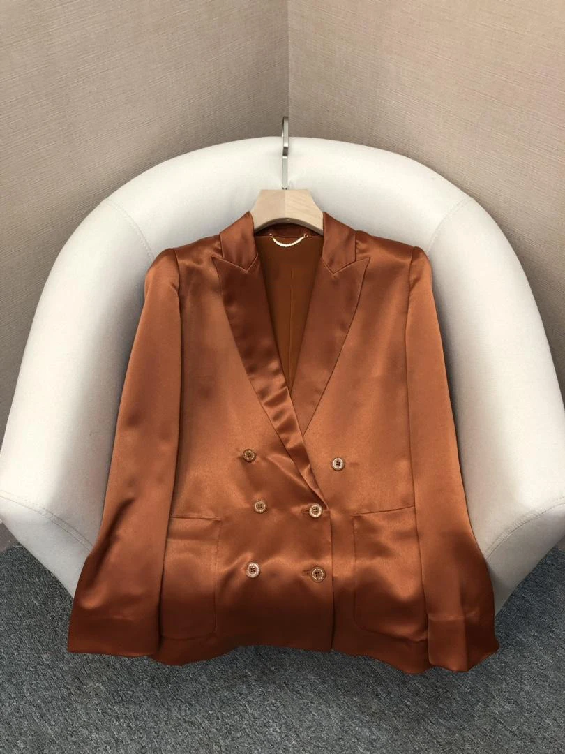 

2019 new ladies high quality fashion long sleeve lapel solid color blazer 0725