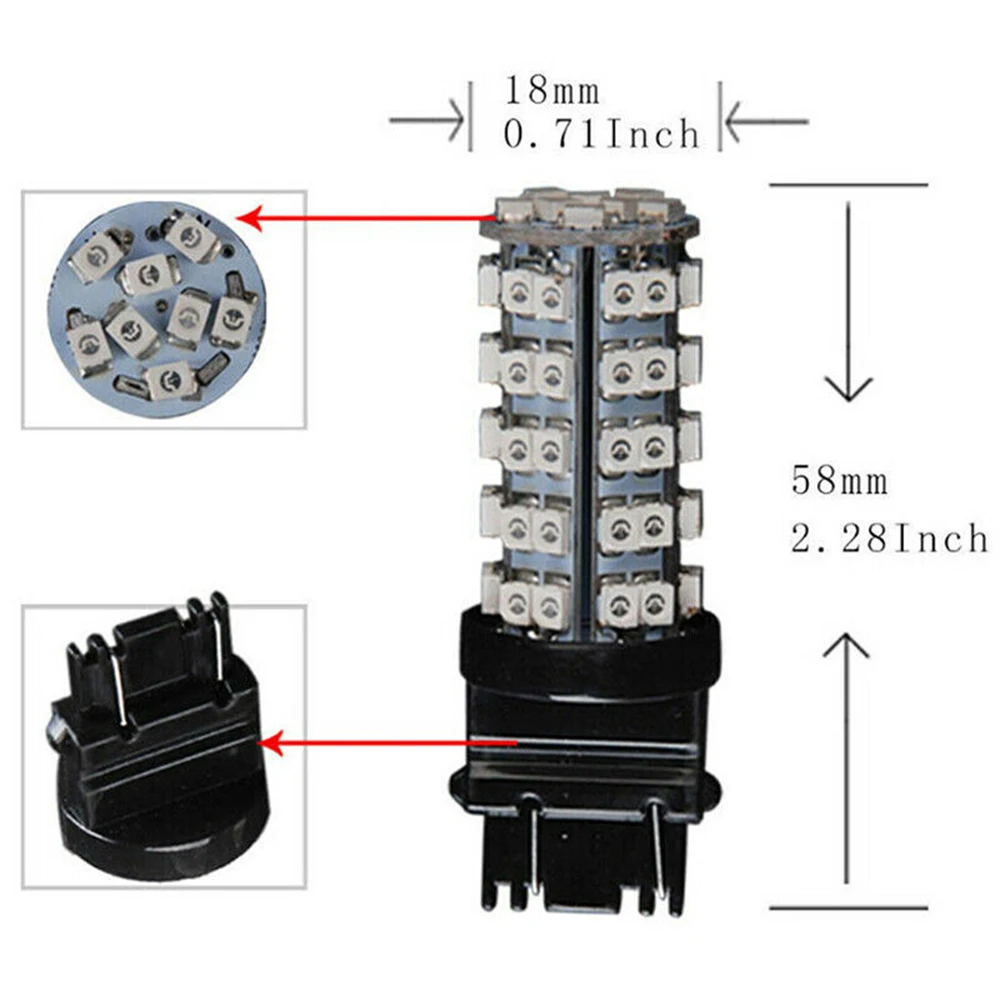 2шт 12В красный 3157 68-SMD светодиодный светильник s лампы тормоза задние стоп лампы Грузовик светильник системы задний светильник s Аксессуары
