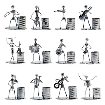 

Metal Iron Music Player Musician Pen Pencil Holder Desktop Storage Organizer Pot