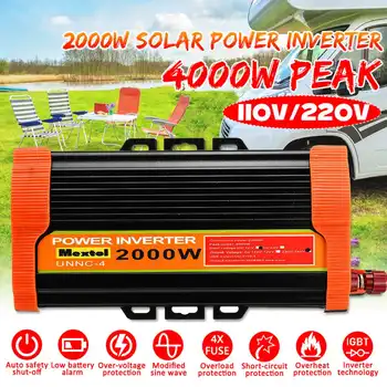 

4000W Solar Power Inverter 12V to 220V 2000W Car Power Inverter Charger Converter Adapter Modified Sine Wave Transformer
