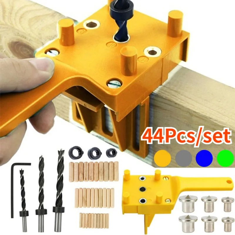 Wood Doweling Jig Punch Locator Drill Guide Handheld Pocket Hole Kit Woodworking Bit Puncher for Dowel Joint | Инструменты