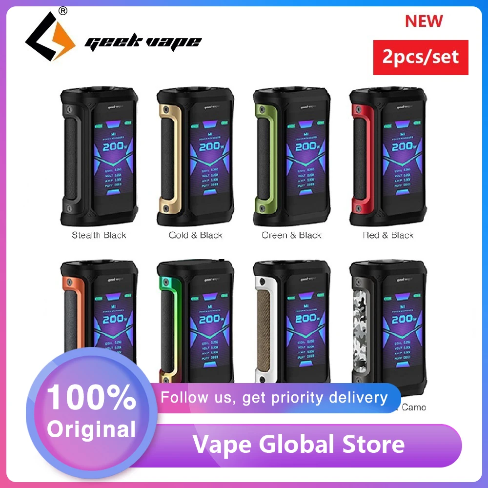 Новинка 2 шт. Geekvape Aegis X 200 Вт TC мод с чипсетом AS2.0 и 2,4 дюймовым oled-экраном электронная сигарета мод Vs Aegis Legend/Drag 2/Shogun