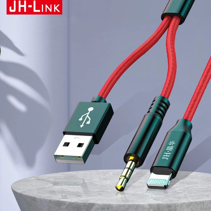 Внешний аудиокабель с разъемом Lightning на штекер 3 5 мм MFi USB-источником питания |