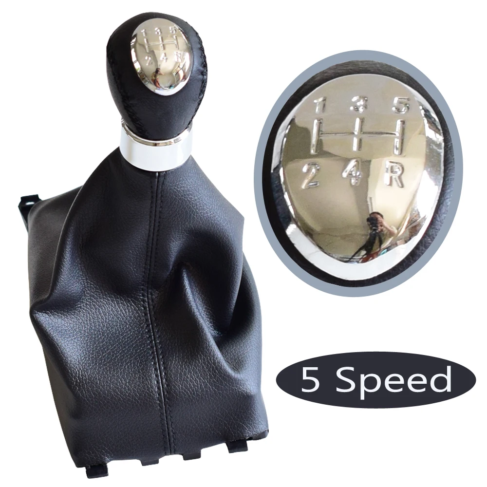option3 Для Mazda 6 Mazda 5 Mazda 3 черный кожаный 5/6 скорость хром ручной рычаг Шестерни переключения Head 5 6 скоростей - Название цвета: option3