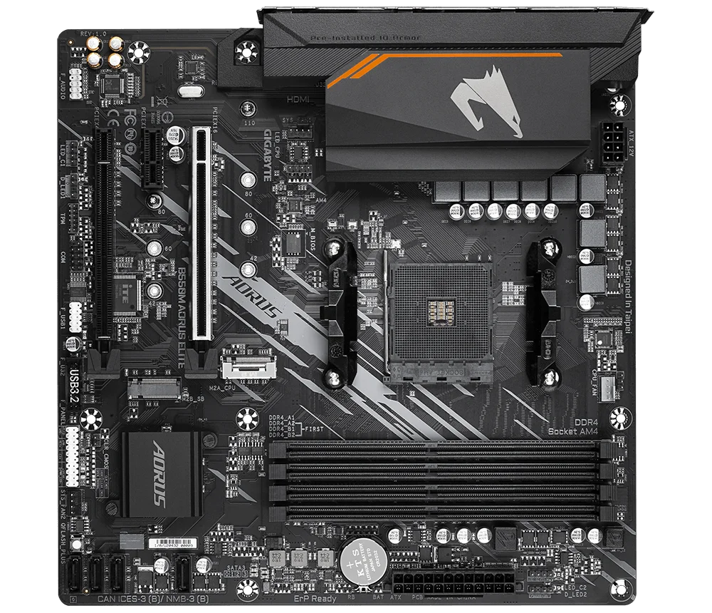 Б/у GIGABYTE B550M AORUS ELITE системная плата AMD B550 Socket AM4 DDR4 HDMI-совместимый 128 ГБ PCI-E 4 0 M.2 |