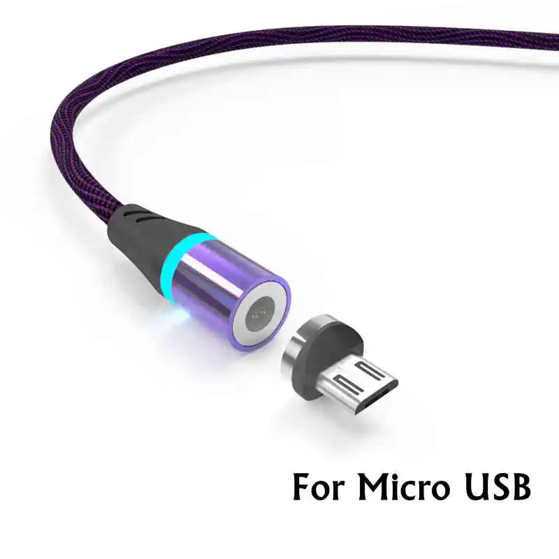 Sindvor Магнитный кабель Micro usb type C для iPhone кабель освещения 1 м 3A провод для быстрого заряда type-C Магнитный кабель для зарядки телефона