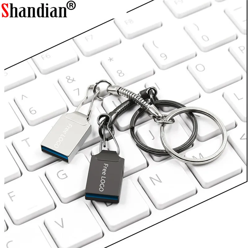 SHANDIAN, супер мини Usb флеш-накопитель, металлическая usb флешка, 64 ГБ, флешка, USB флеш-накопитель, 32 ГБ, 16 ГБ, 8 ГБ, водонепроницаемая флешка, флеш-диск