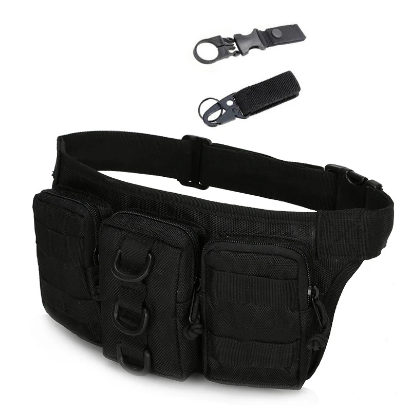 black and hook Спортивная сумка для спорта на открытом воздухе поясной кошелек для туризма походная сумка для велоспорта альпинистский рюкзак военный тактический рюкзак охотничьи сумки - Цвет: black and hook