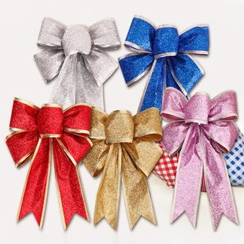 

10pcs25cm Christmas Large Pink Bow Decoration Christmas Tree Gift Box Bow Wedding Party Holiday Decoration Christmas Bow