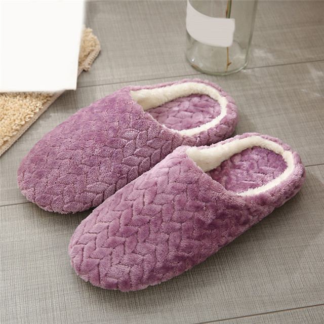 Indoor Slippers Warm Plush Lovers Home Slipper Anti Slip Autumn Winter Shoes Woman House Floor Soft Slient Slides
