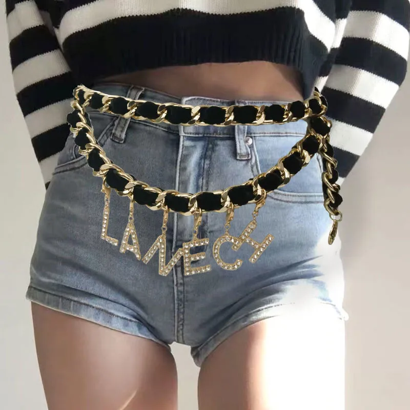 Statement Waist Belts For Women Lady Party belts luxury Belly Chain brand Designer Ladies Elastic Belt Dress Chrismas |