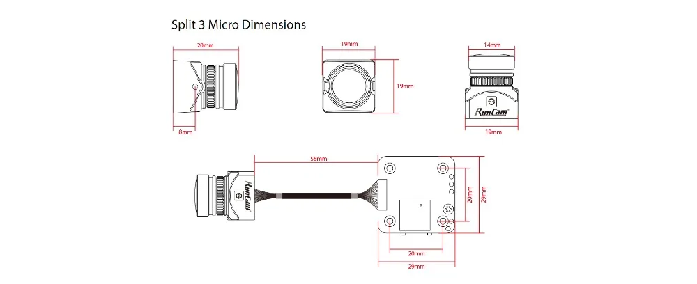 RunCam split 3 Micro& split 3 Nano DC5-20V 1080 P/60fps HD запись и WDR FPV камера PAL/NTSC переключаемая 40 мс низкая задержка СКИДКА 16
