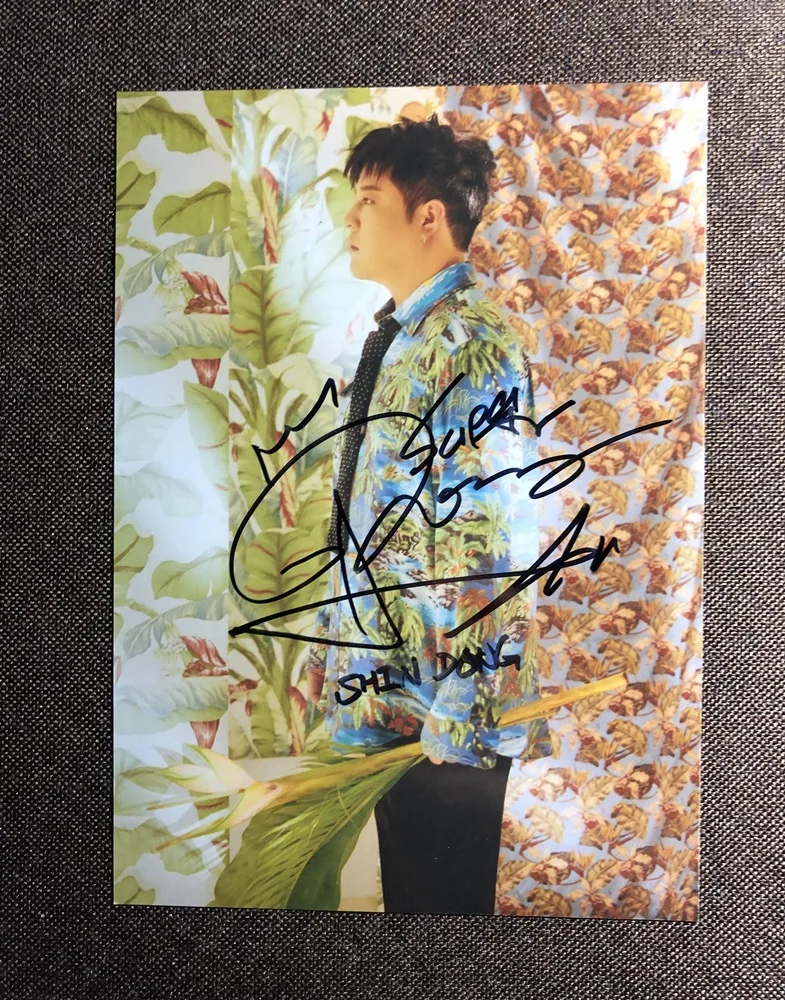 2 Подписанный SJ SuperJunior Super Junior ShinDong фото с автографом 5*7 время скольжения 1P3 - Цвет: 2