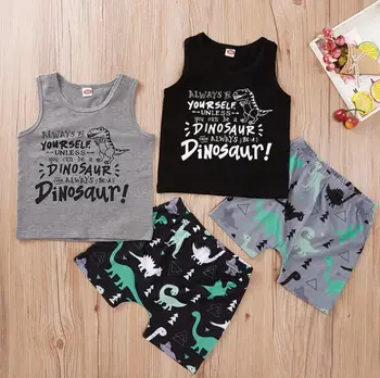 

Summer Outfit Clothes Newborn Baby Boys Top dinosaur Shorts Cute Infant Todder 2PCS Set