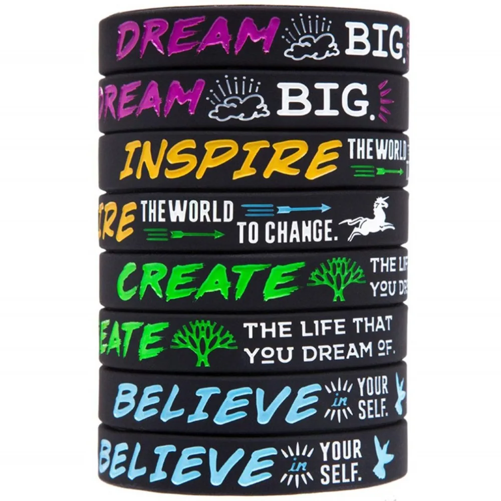 1 шт. модный браслет вокруг популярной одежды Dream Believe Inspire создать качественный силиконовый браслет