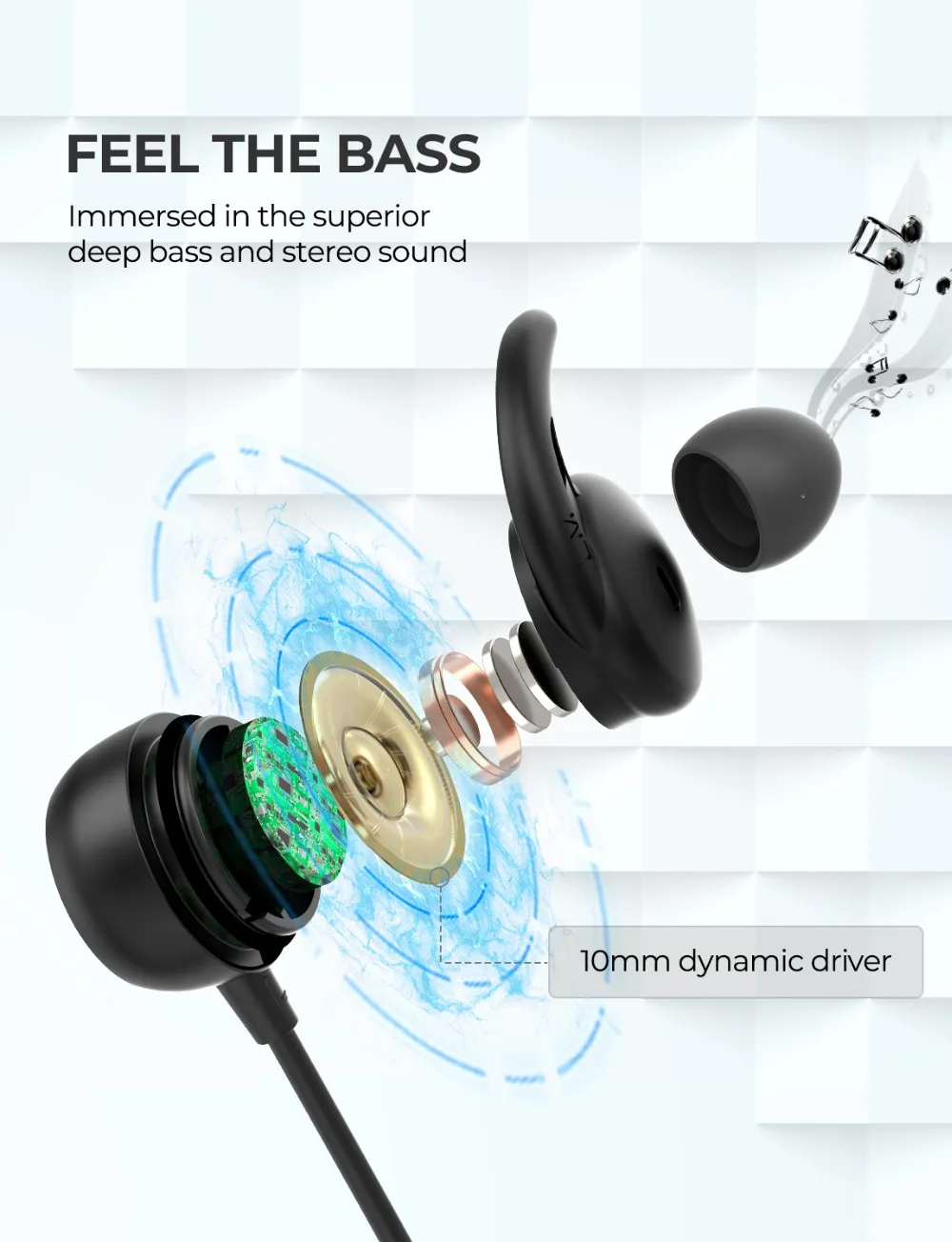 Mpow Focus Wireless Headphone Bluetooth 5.0 Earphone Acitve Noise Cancelling Neckband Earphones ANC Headset With Mic For Phone PK Sony Beats Sport Earphone Bluetooth Earphone  (3)