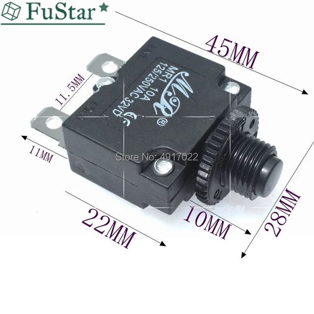 10 Rel&egrave; Di Ripristino Automatico 15A - Fusibile Per Protezione Sovraccarico, 125-250V AC, Impermeabile