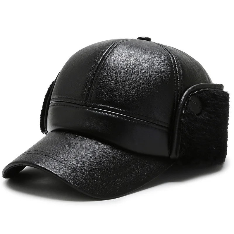 Сгущает теплая зимняя бейсболка мужчины плюс бархатные Eaflaps Bone Snapback Hat высокое качество открытый кепка дальнобойщик Gorras Para Hombre размер 58 см