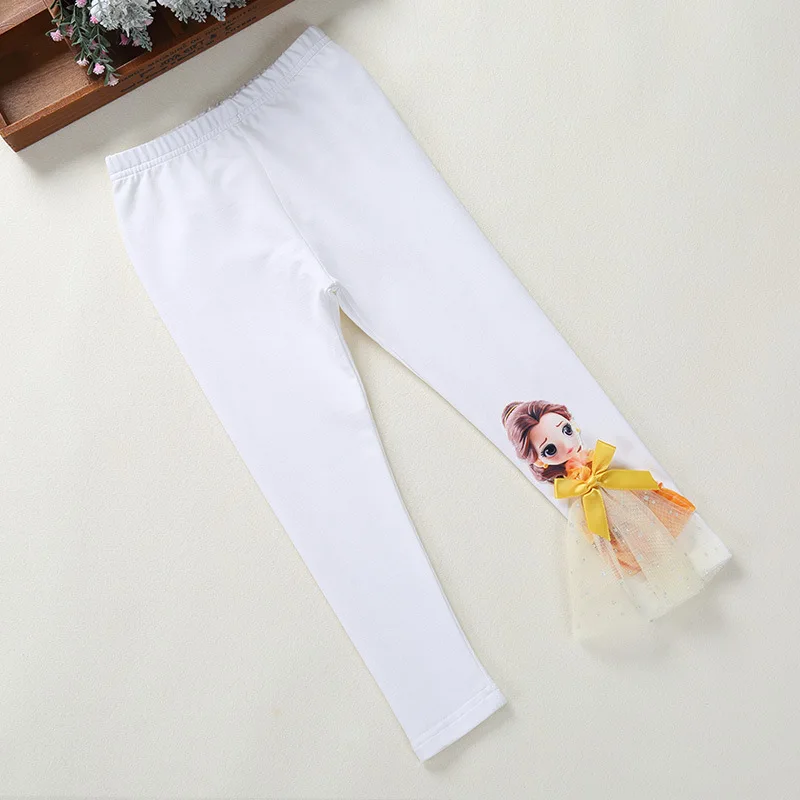 8816-pants 4 Детские осенние штаны для девочек с изображением принцессы Эльзы, 3D 3D кукла, леггинсы с вышивкой Анны и Софии, леггинсы с бантом для девочек милый костюм - Цвет: 8816-pants 4