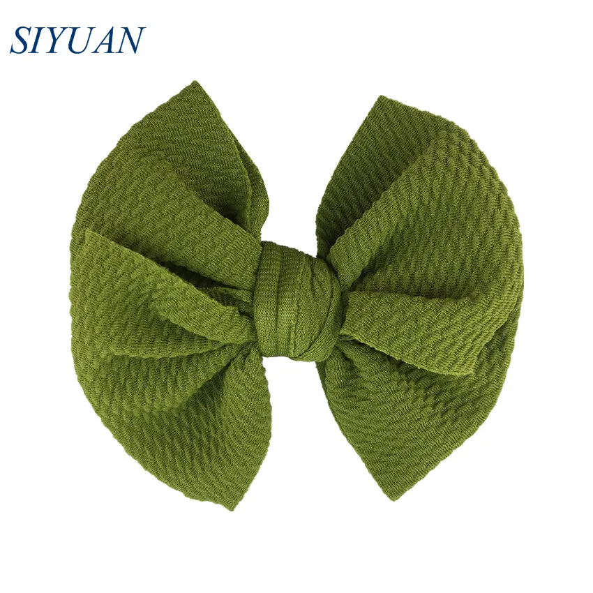 22-army green 120 шт./лот 4,5 ''Seersucker вафельный бант для волос с/без зажима DIY Украшение для волос украшение для волос часть HDJ157 - Цвет: 22-army green