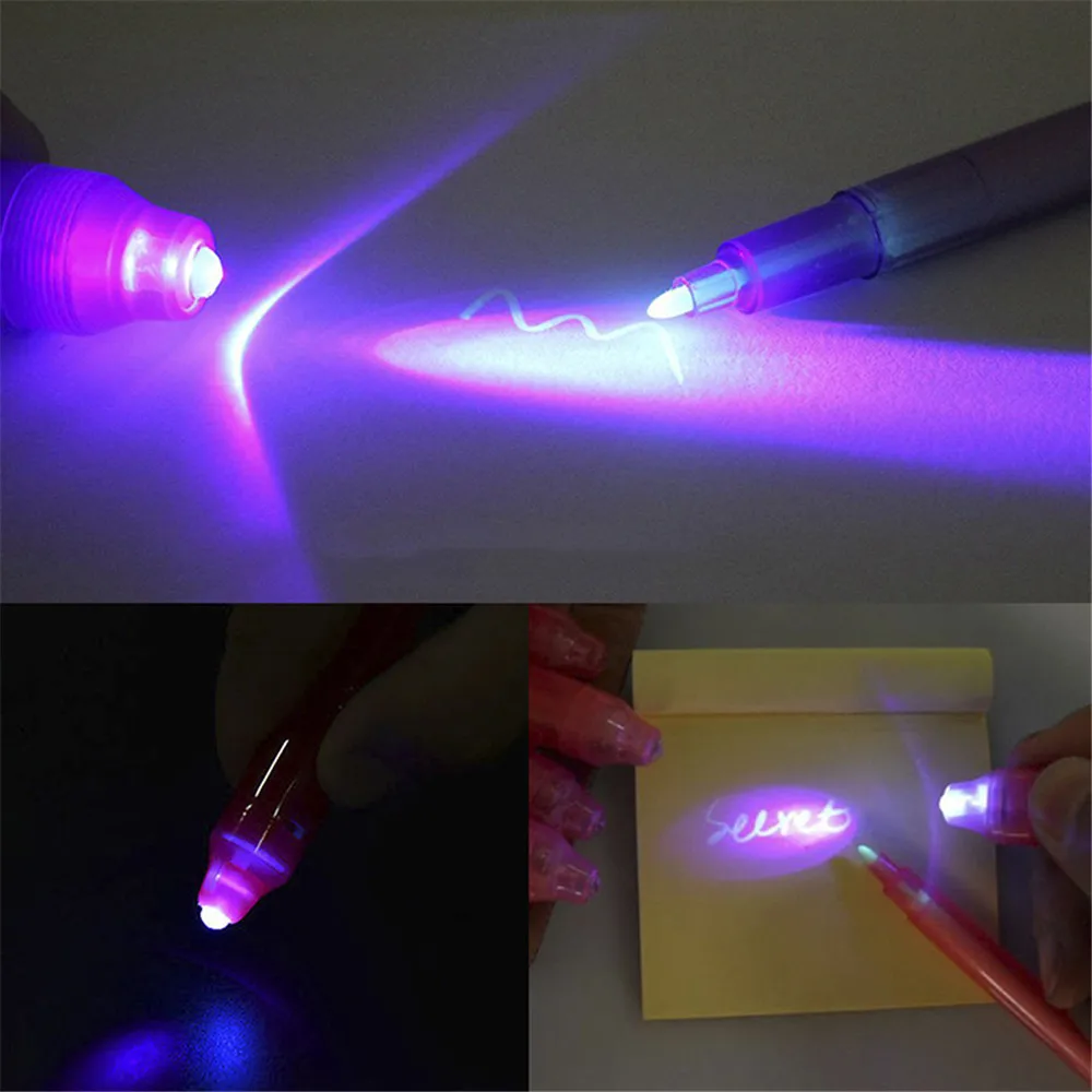 Mini Flashlight UV Light Invisible Ink Magic Led Lights Pen Funny Highlighter Marker Pen For Kids Students Gift#T2