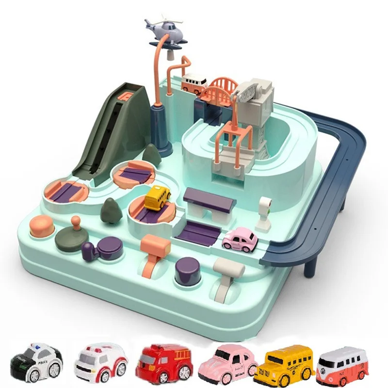 

Education Railcar Toy Eco-Friendly Baby Adventure Toy Car Macaron Color Table Games Boy and Girl Puzzle Toys Christmas Gift
