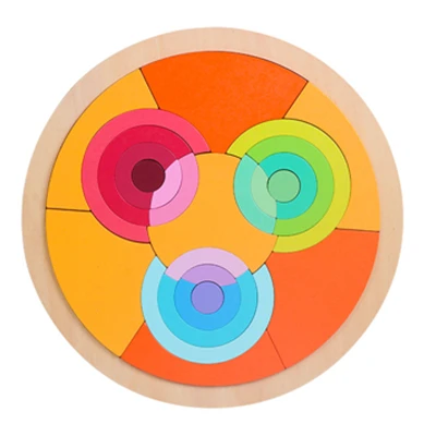 hot sale Colorful Wooden Puzzles Tangram Board Brain Puzzles Children Wooden Toys Preschool Magination Educational Kids Toy - Цвет: Черный