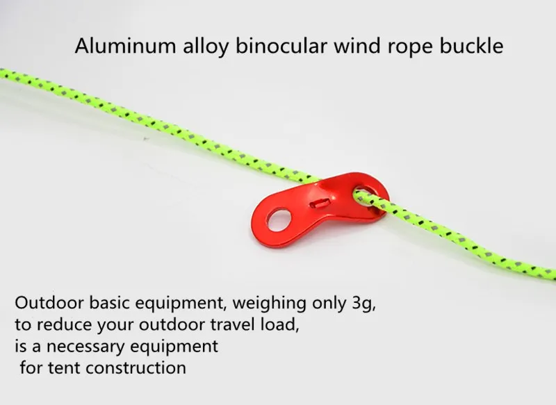 10Pcs Outdoor Camping Aluminum Alloy Cord Runners Rope Tensioners Tent Guy Line Rope Tensioners