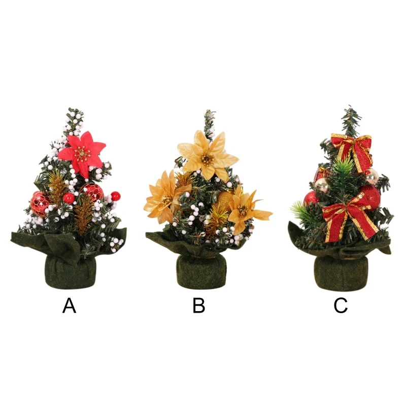 Mini Christmas Tree Desktop Decorative Christmas Tree Plastic Winter Ornament Pine Needle Christmas Tree Christmas Decorations