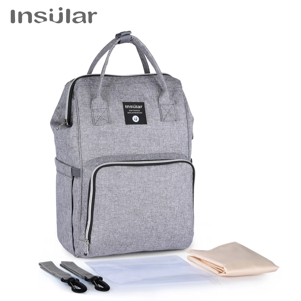 Insular, брендовый рюкзак для подгузников, сумка для мам, большая вместительность, сумка для коляски, для мам и детей, многофункциональная, водонепроницаемая, уличная, для путешествий, сумки для подгузников