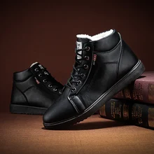 

Mens Leather Boots Men Snow Shoes Non Slip Snowboot Men Boots Waterproof Military Boots Winter Shoes Men Warm Platform Shoes