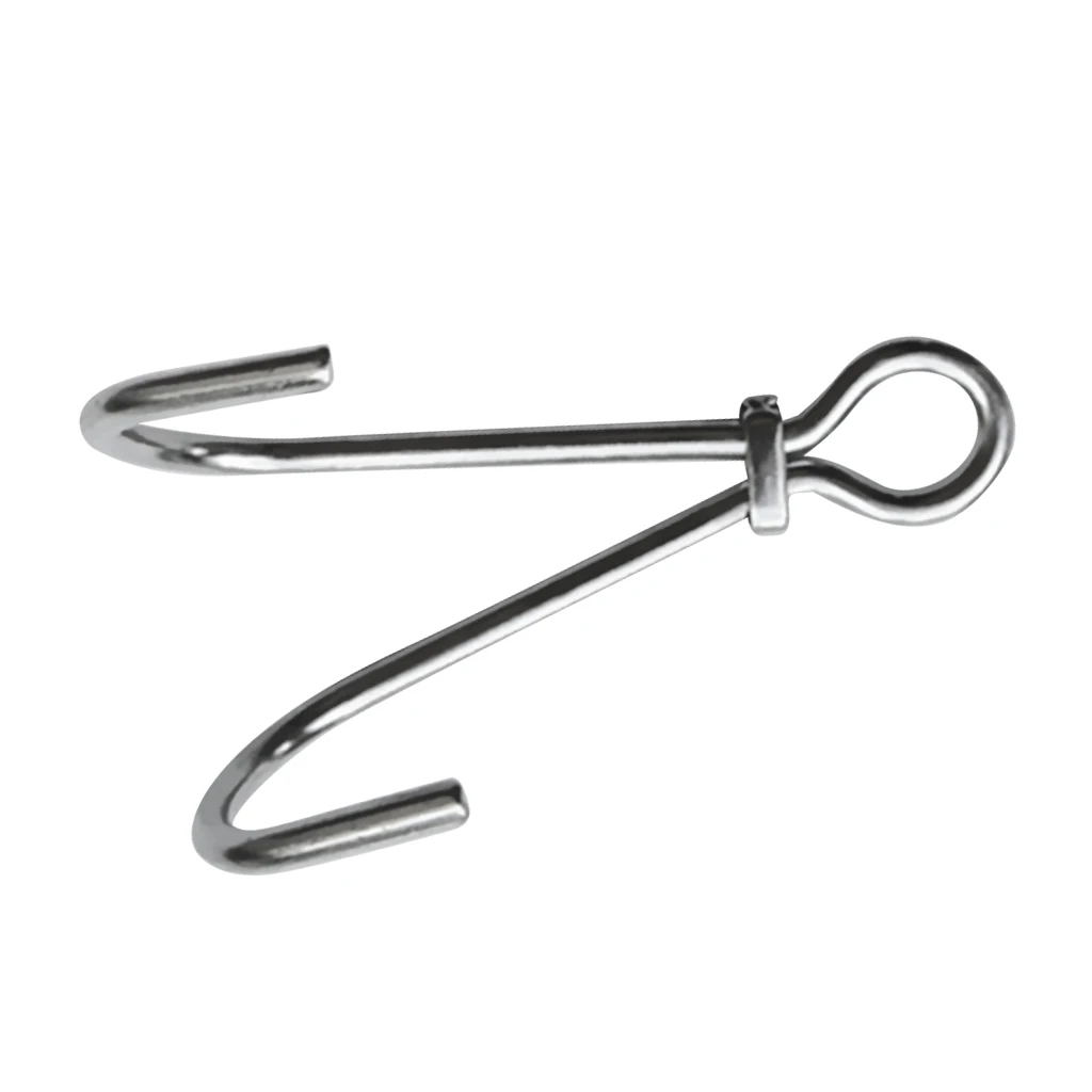 13.5cm Safety Scuba Dive Double Reef Hook For Underwater Photography Silver