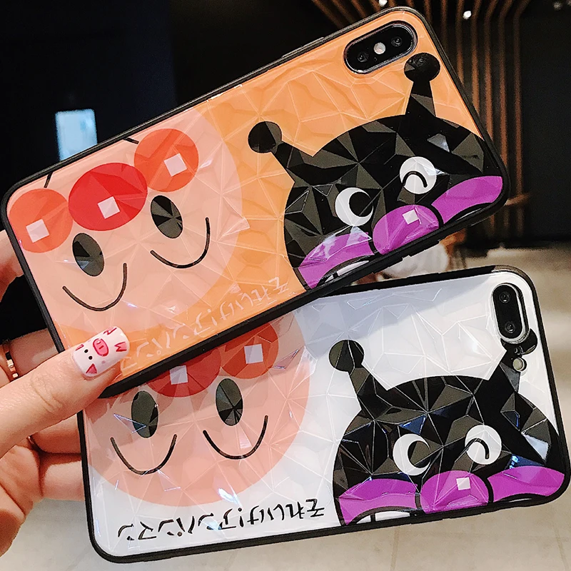 Cute Cartoon Phone Case for iPhone 6 6s 7 8 Plus X Xs XR Max Hard 3D Diamond Pattern Back Cover |