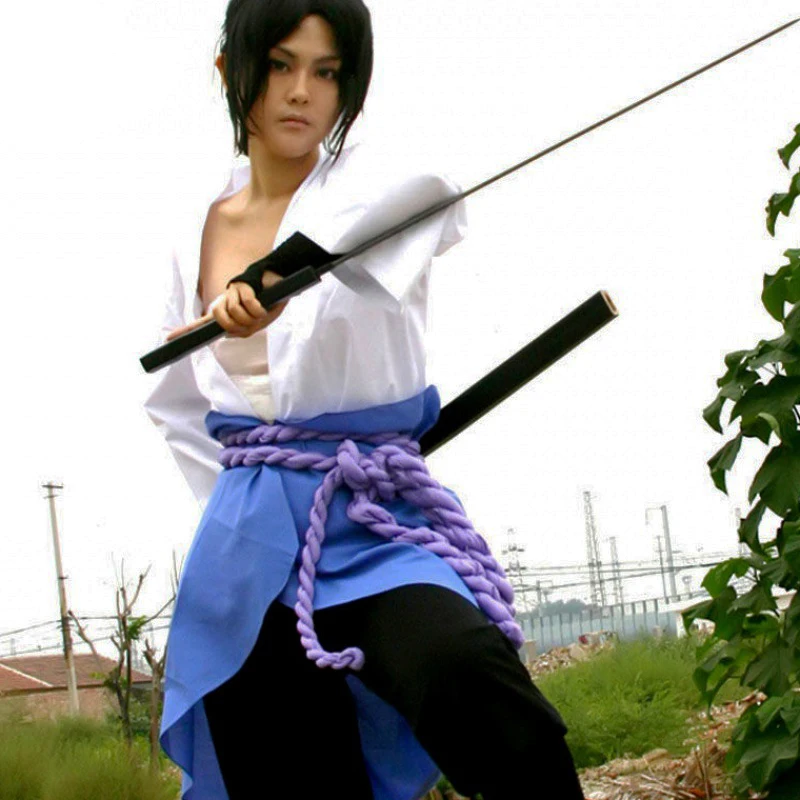 Anime cosplay trajes uchiha sasuke uzumaki shippuden terceira geração  roupas festa de halloween calças cintura corda handguard