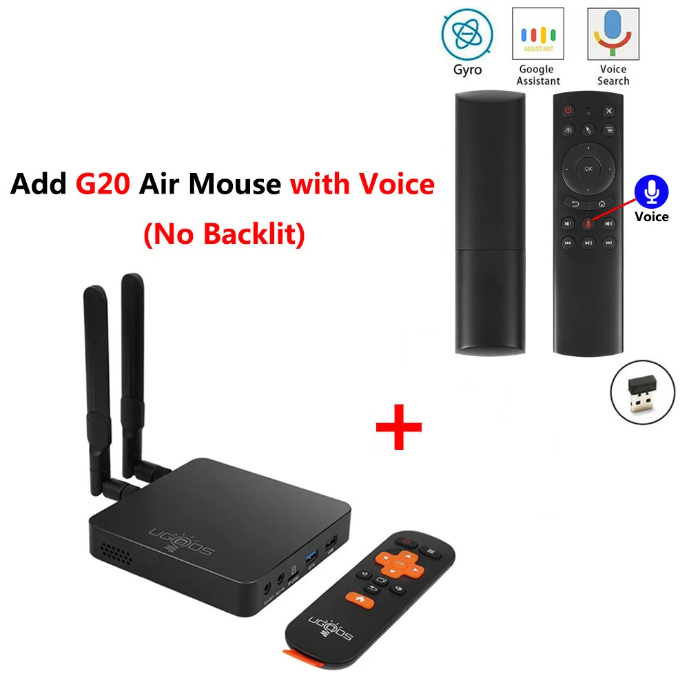 AM6 add G20S UGOOS AM6 Amlogic S922X Smart Android 9,0 tv Box DDR4 2 Гб ram 16 Гб rom 2,4G 5G WiFi 1000 M LAN Bluetooth 5,0 4 K HD медиаплеер - Цвет: AM6 add G20S
