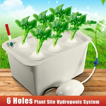 

6 Holes 220V Grow Kit Bubble Plant Site Hydroponic System Holes Plant Site Hydroponic Pots Planters Garden