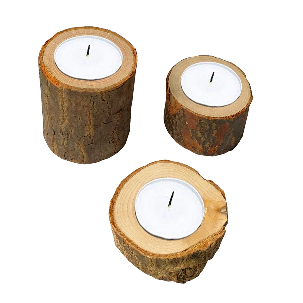 Деревянный подсвечник дизайн столба Подсвечники Tealight деревянный подсвечник Мини цветочный горшок для оформления дома